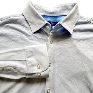 Stone Rose Button Down Shirt Mens 6 White Cotton Slub Knit Preppy Luxury